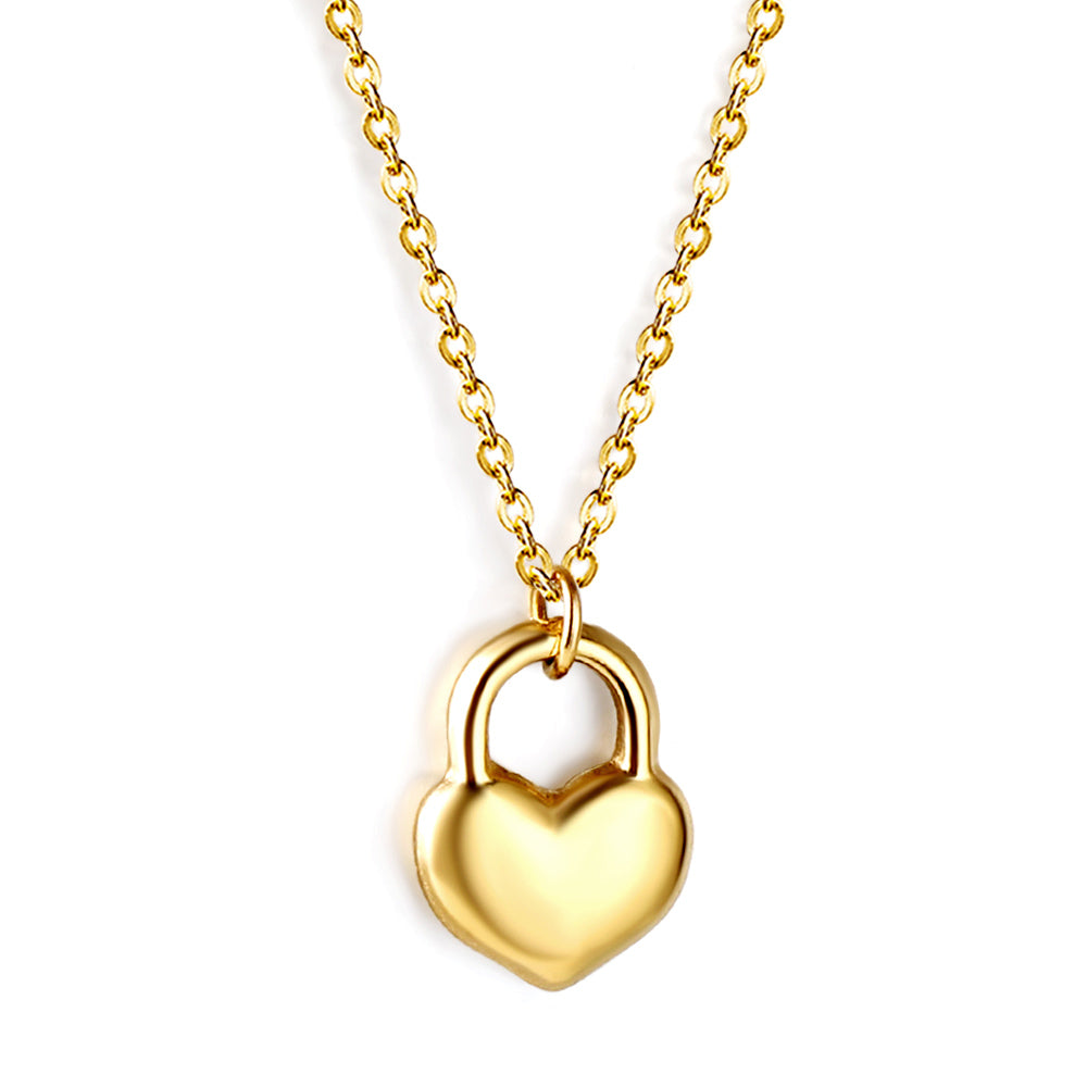 Heart Lock Charm Necklace