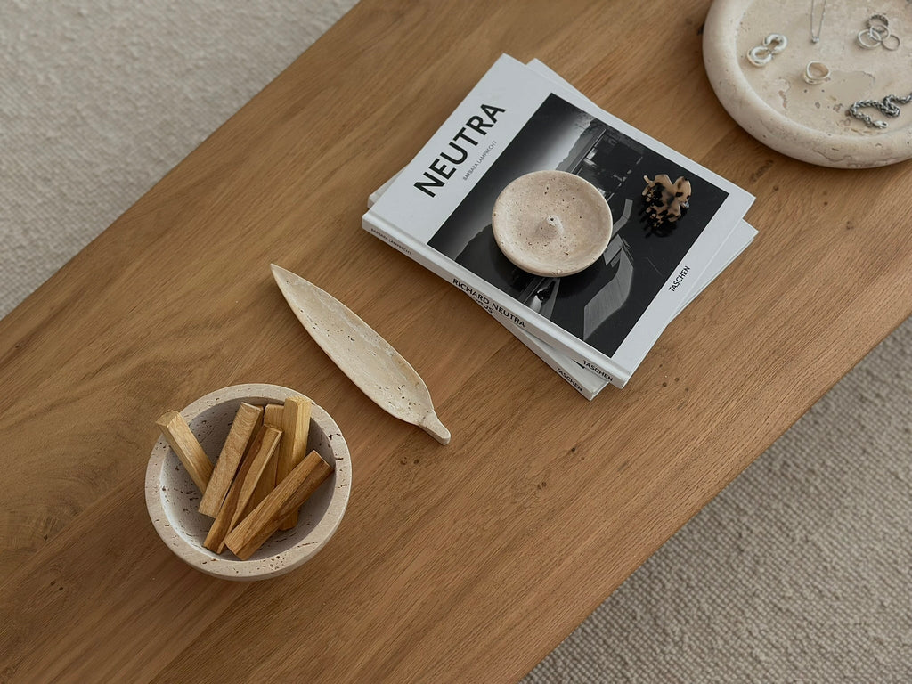 Drift Travertine Incense Holder