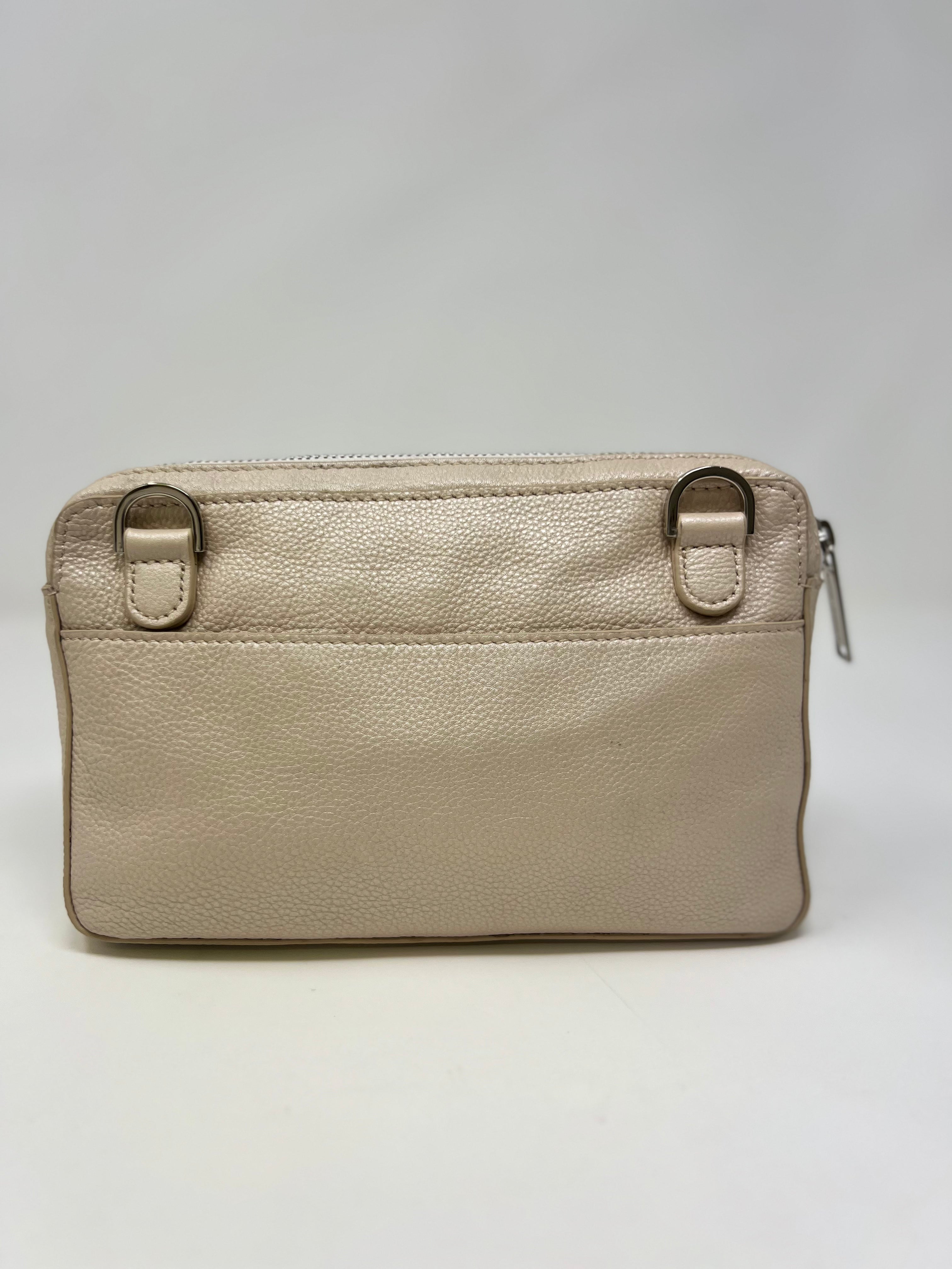 Petit sac bandoulière en Cuir Champagne, Annie
