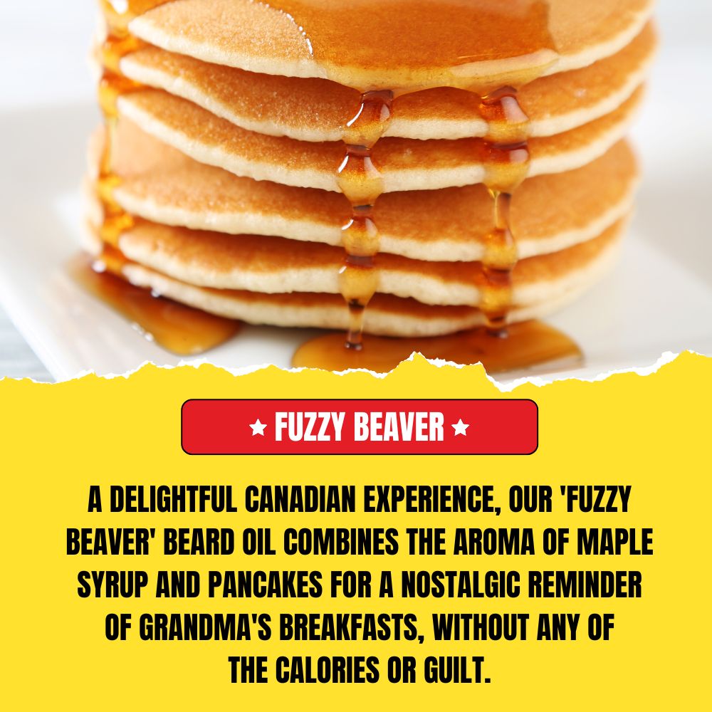 Fuzzy Beaver Beard Oil (30ml) – Canadian Maple Syrup & Pancakes | Premium Conditioning Beard Oil