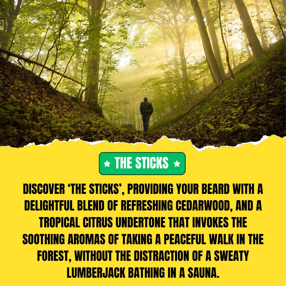 The Sticks Beard Wash (150ml) – Cedarwood & Tropical Citrus Scent | Refreshing Beard Shampoo & Cleanser