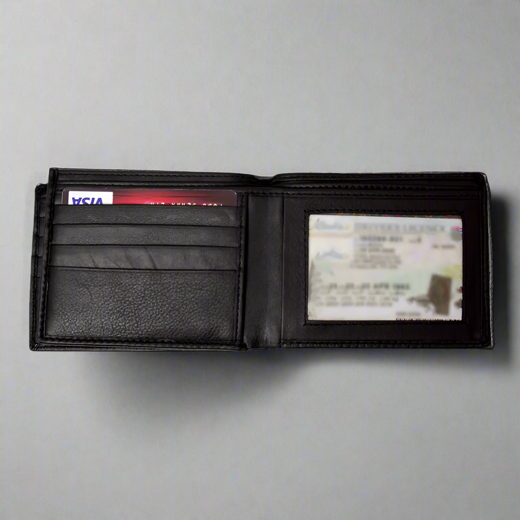 JBG International Men's Center Wing Bifold Leather RFID Wallet