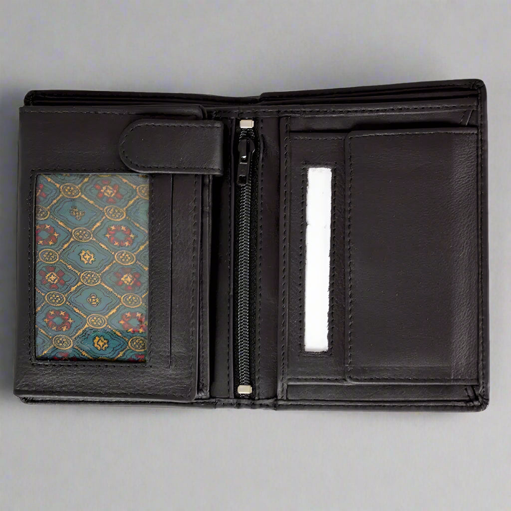 JBG International Men's Snap Close Flip Bifold Leather Wallet