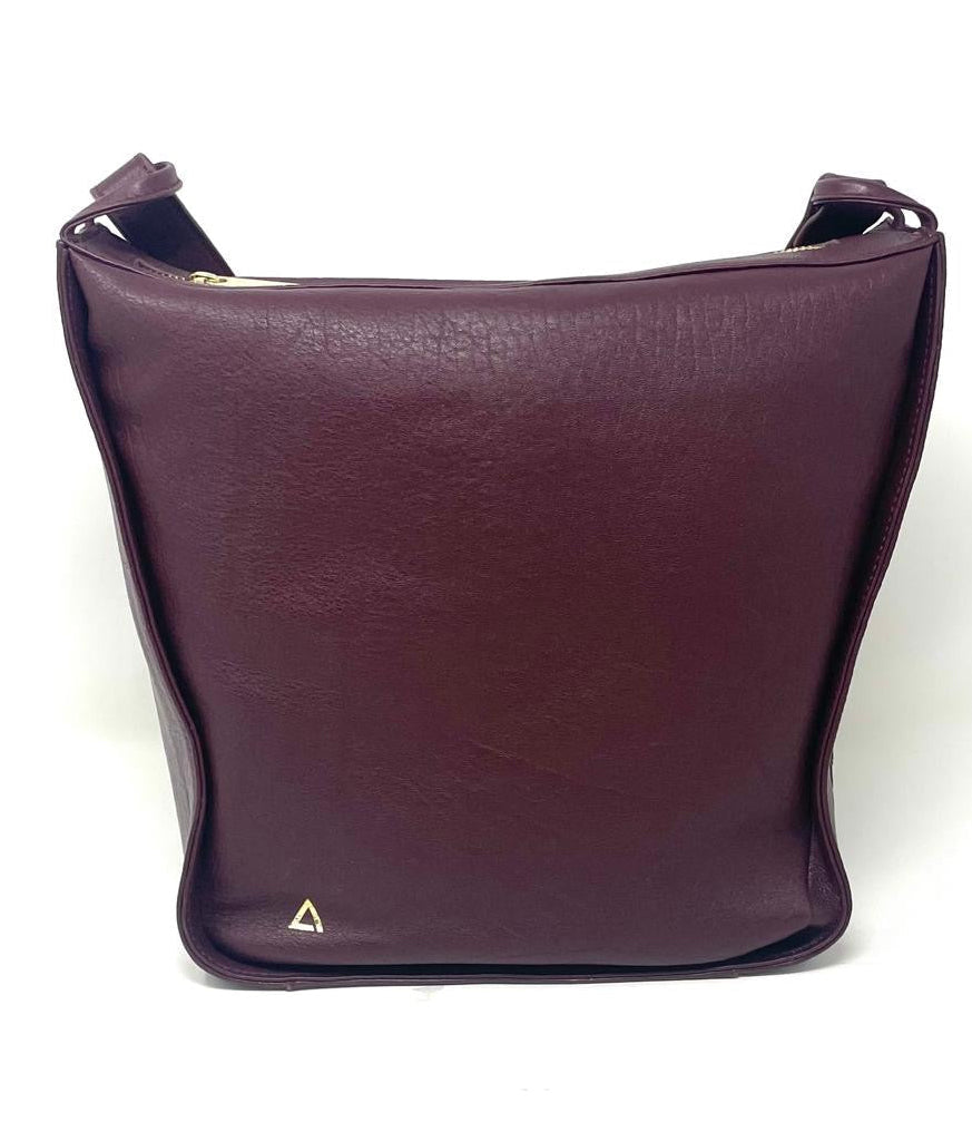 sac à main souple en bandoulière, Aubergine, Julie