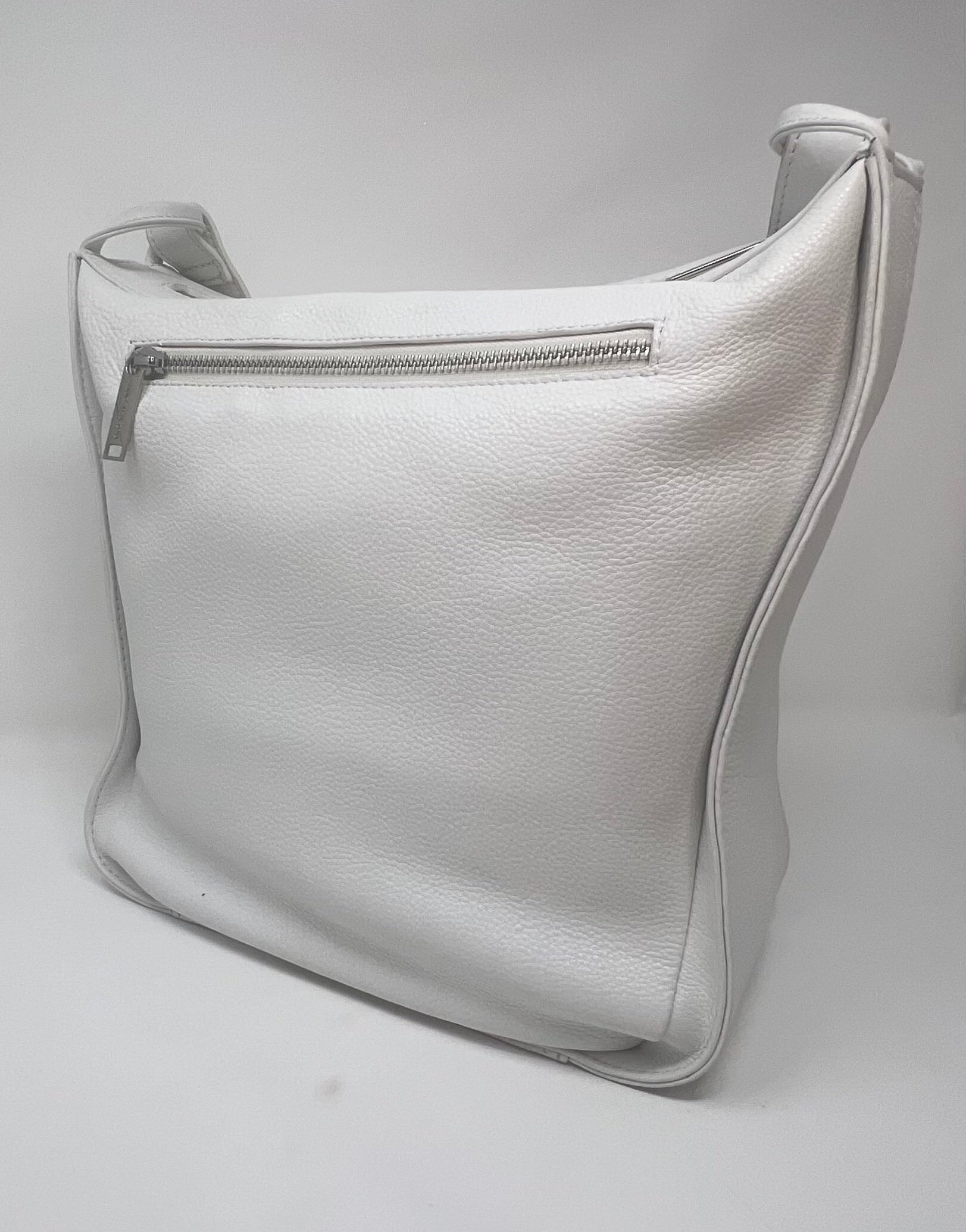 sac à main souple en bandoulière, blanc | Julie