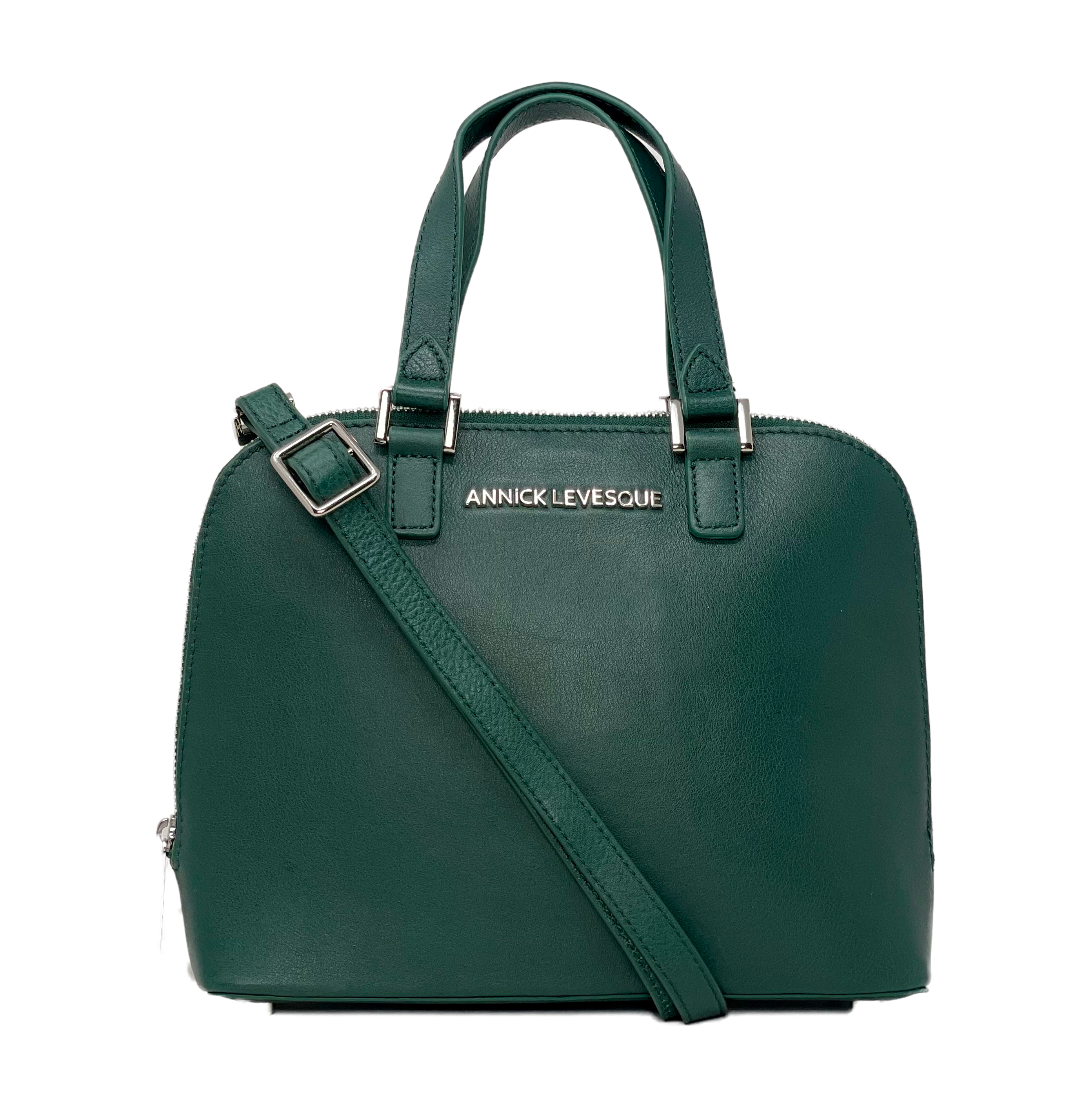 Sac à main en cuir Dark-Green, Justine