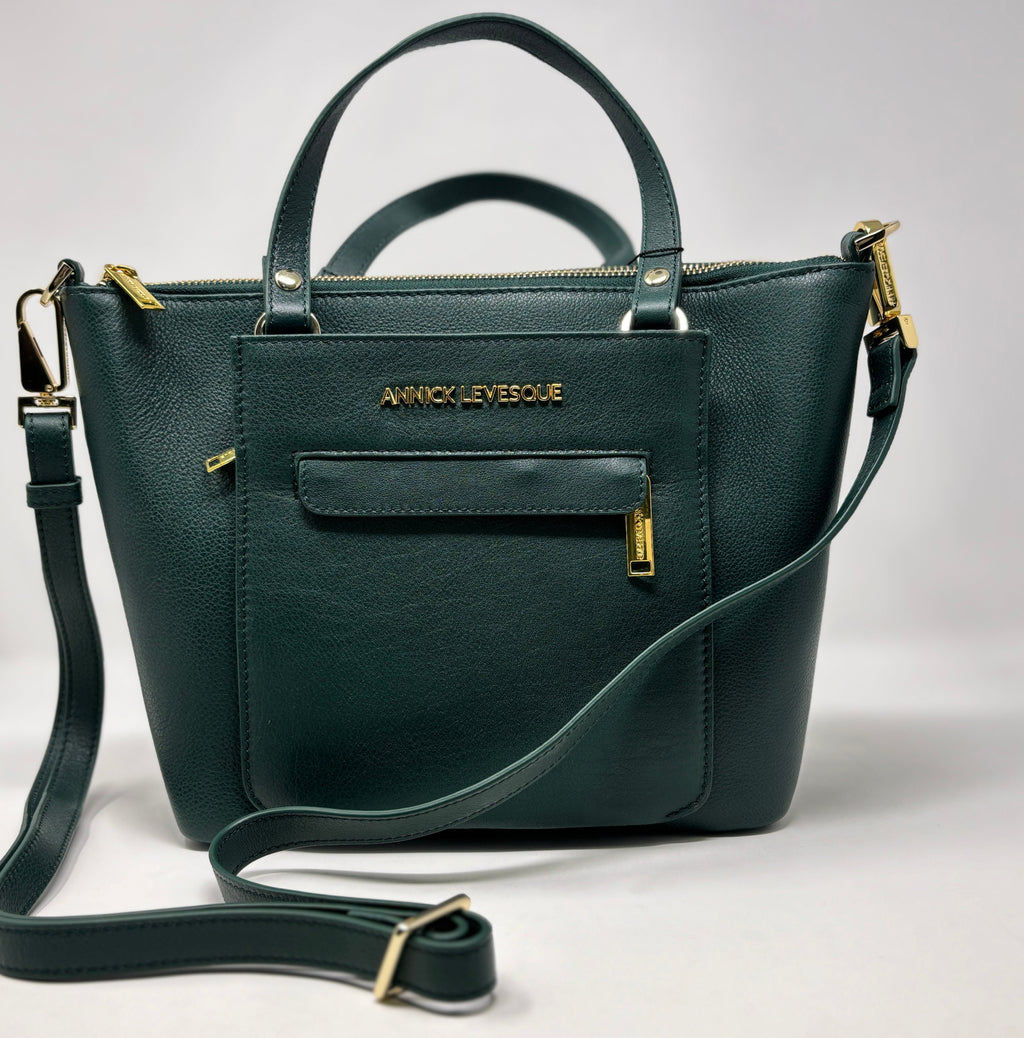 Sac à Main en cuir véritable Dark Green | Lina