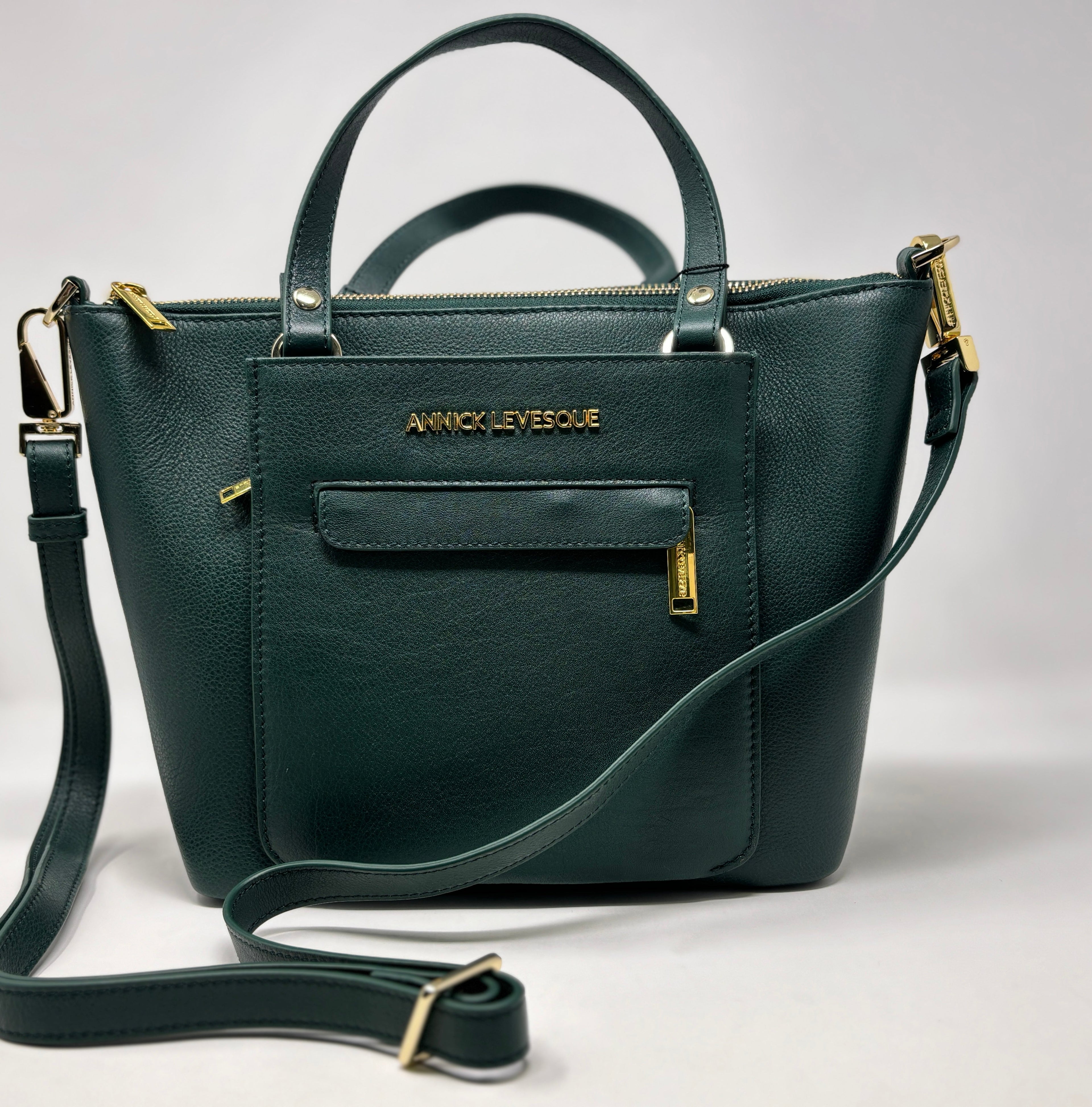 Sac à Main en cuir véritable Dark Green | Lina