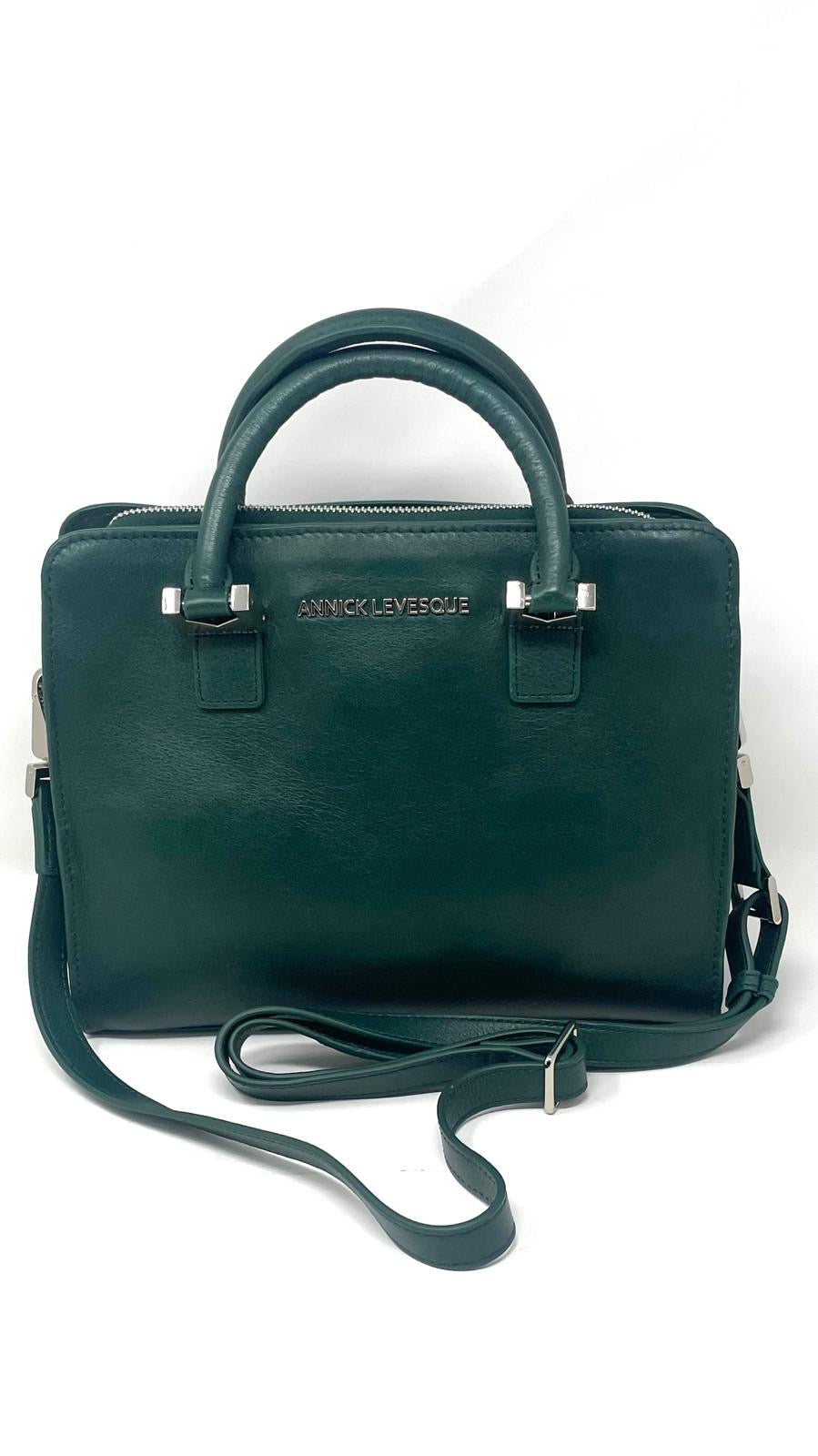 Sac à main en cuir vert foncé | Petit Kathy