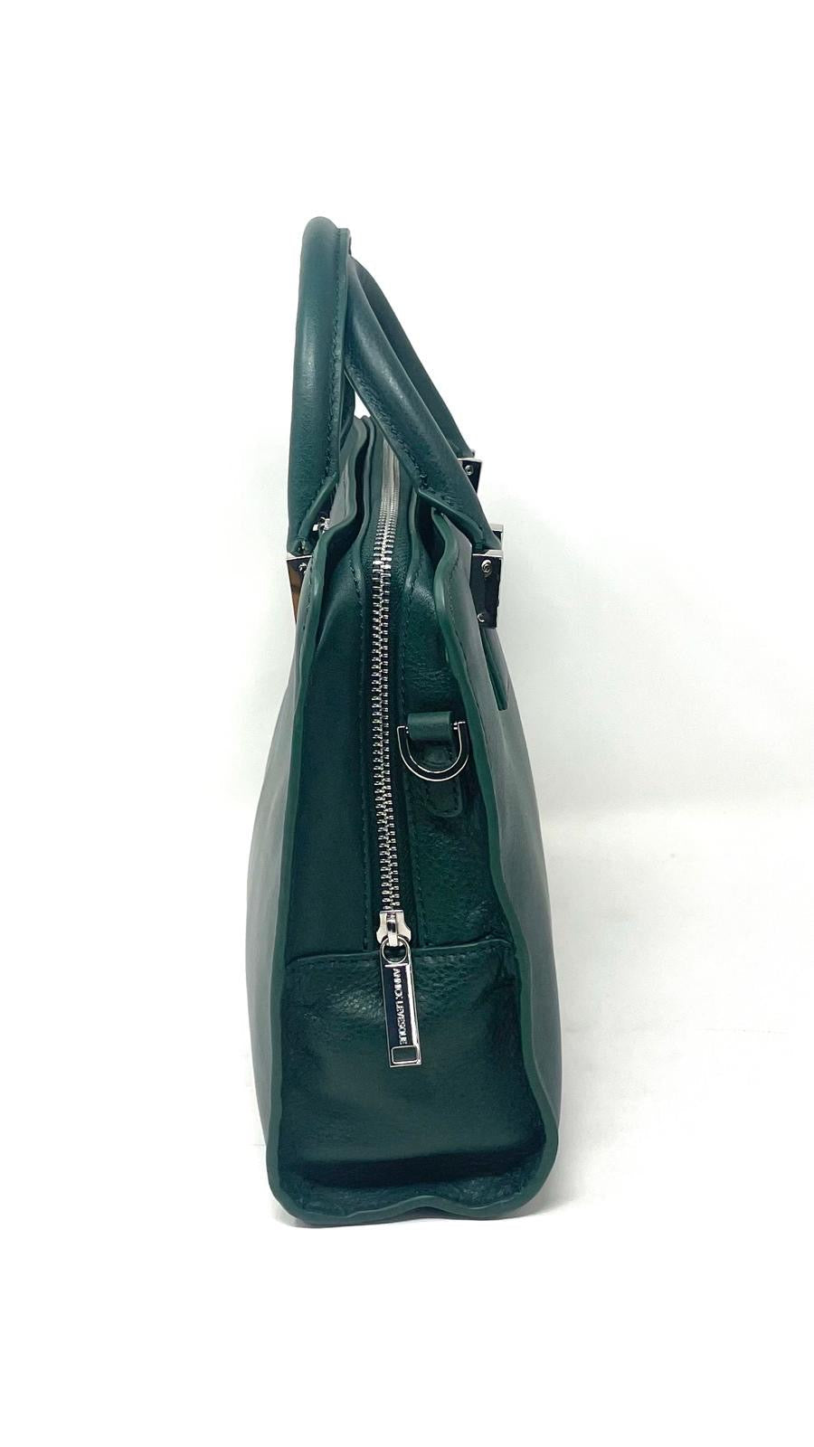 Sac à main en cuir vert foncé | Petit Kathy
