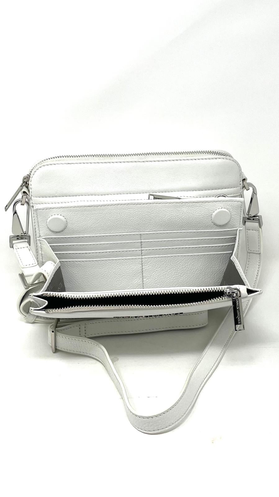 Petit Sac bandoulière avec porte carte détachable blanc pure | Kennedi
