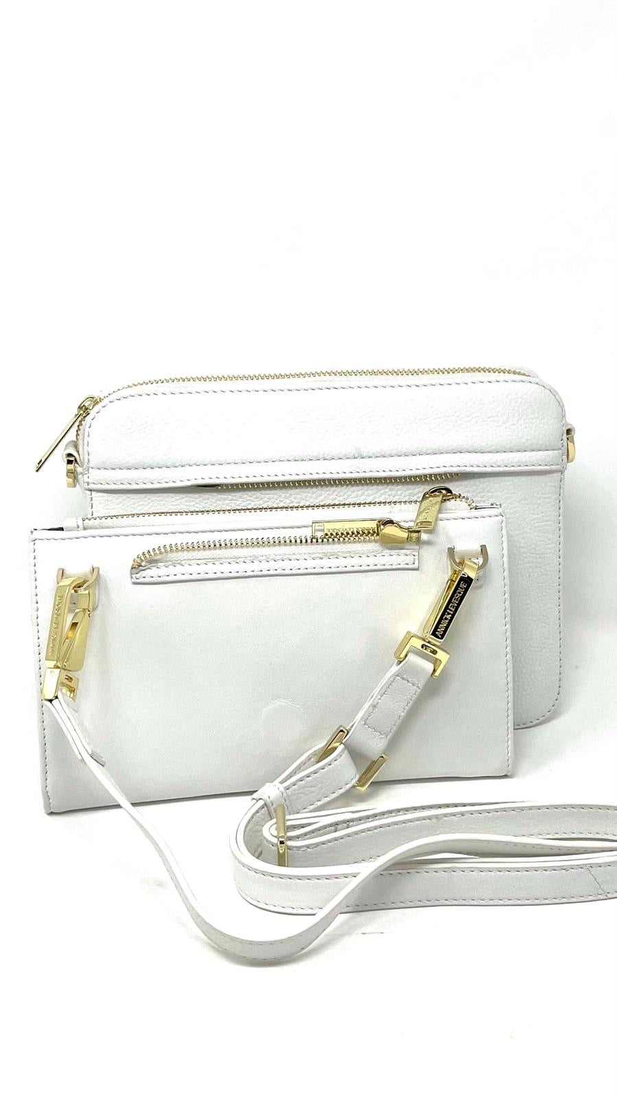Petit Sac bandoulière avec porte carte détachable blanc pure | Kennedi