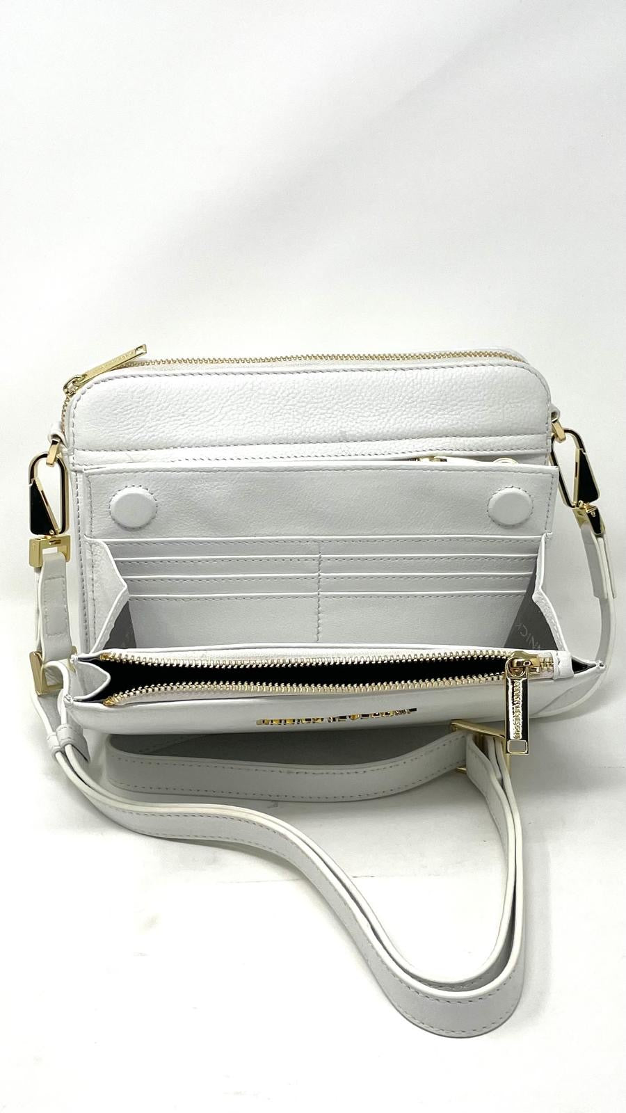 Petit Sac bandoulière avec porte carte détachable blanc pure | Kennedi