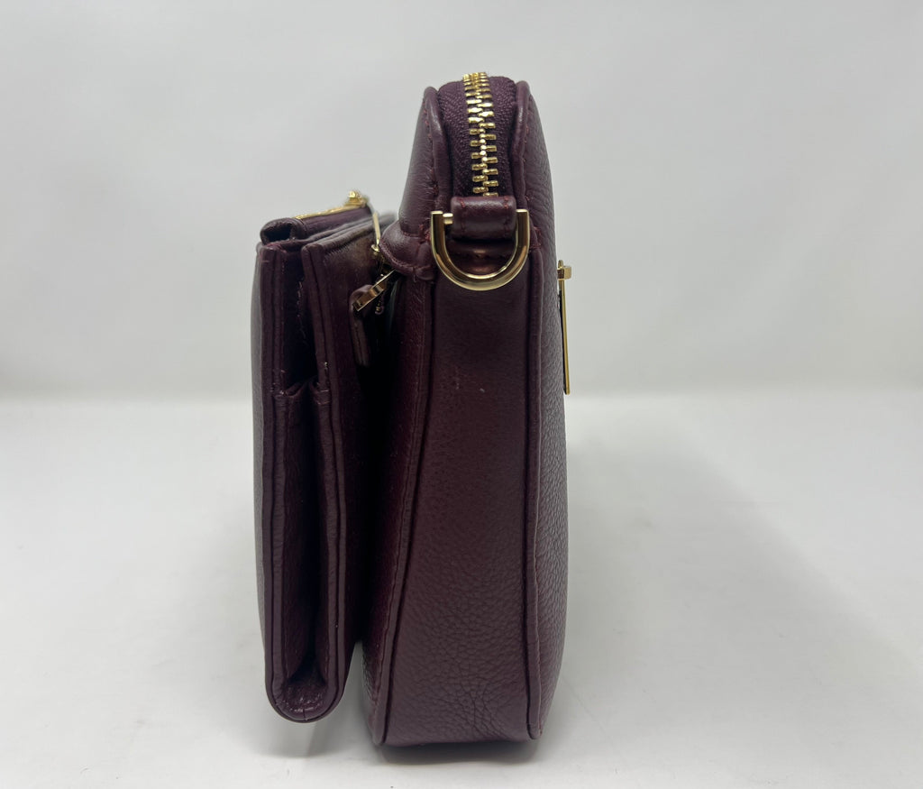 Petit Sac bandouillère avec porte carte détachable, aubergine | Kennedi