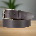 Keldon Leather Men's Solid Leather Removable Buckle Belt