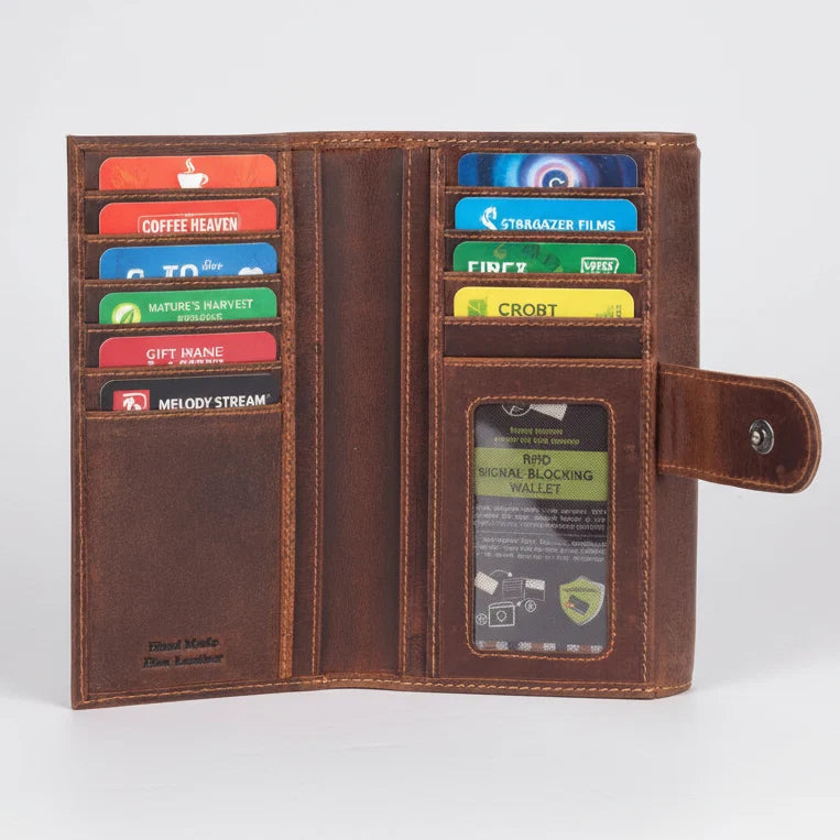 Greenwood Leather Full Grain Leather Wallet RFID Clutch