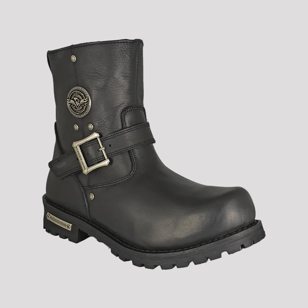 Milwaukee Leather Men's Wide 6" Side Zip Motorcycle Boots