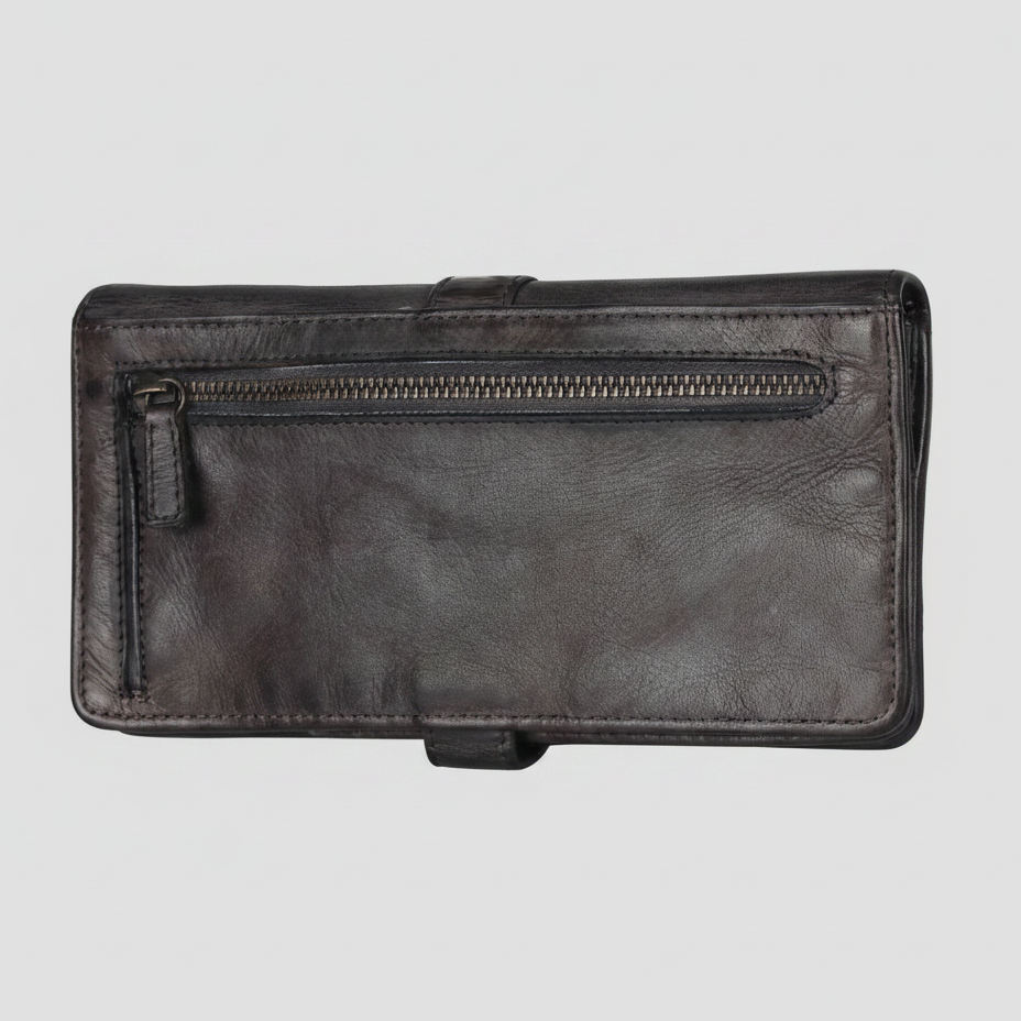 MET Women's Snap Tab Leather Wallet