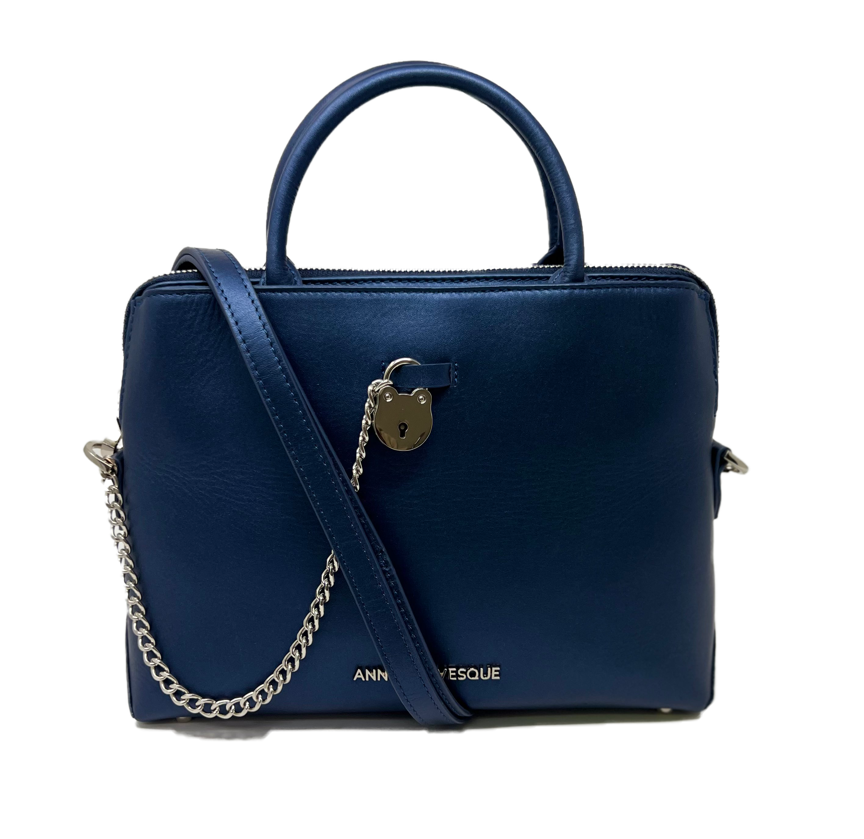 Sac à main en cuir bleu marine | Miranda