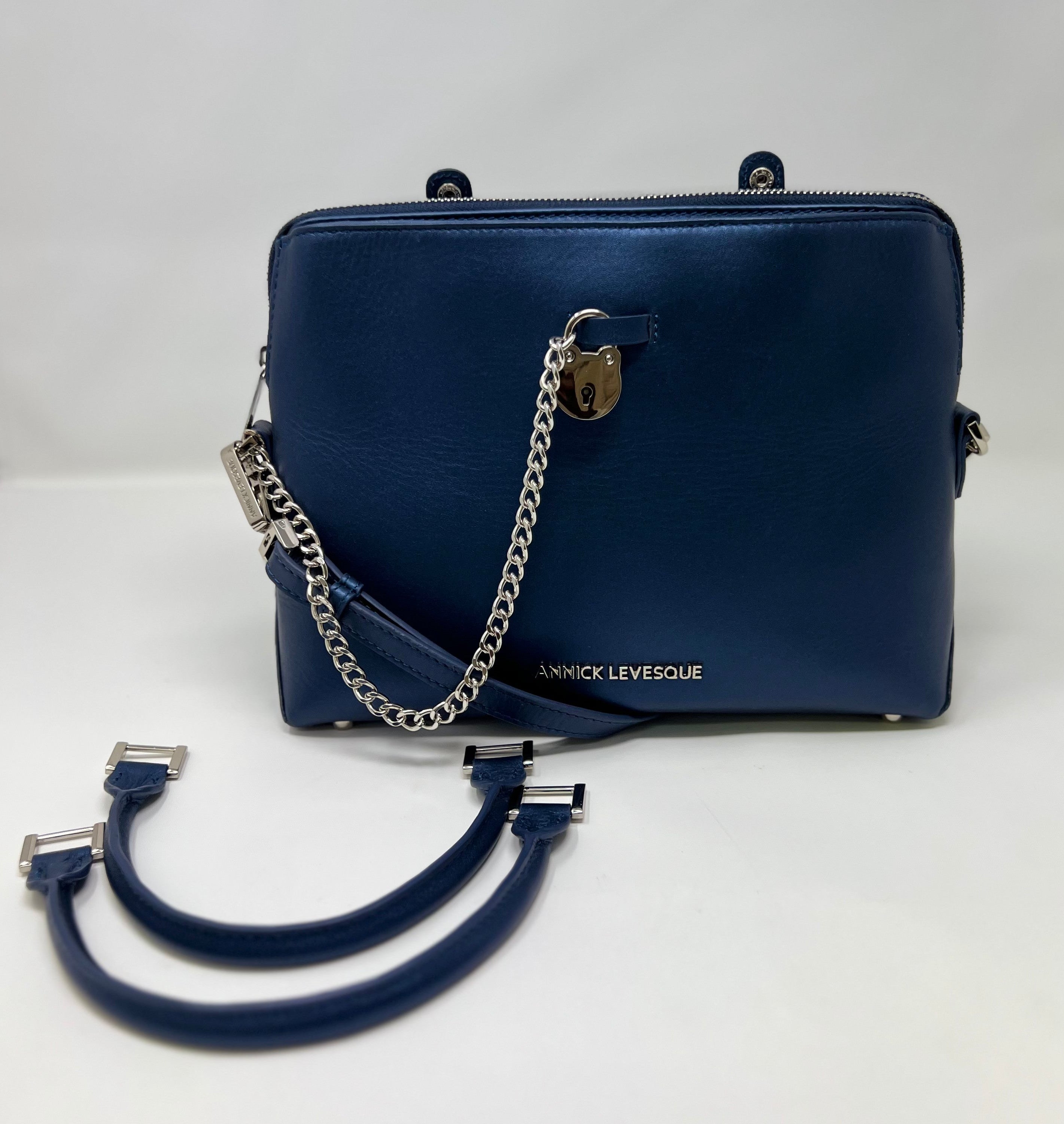Sac à main en cuir bleu marine | Miranda