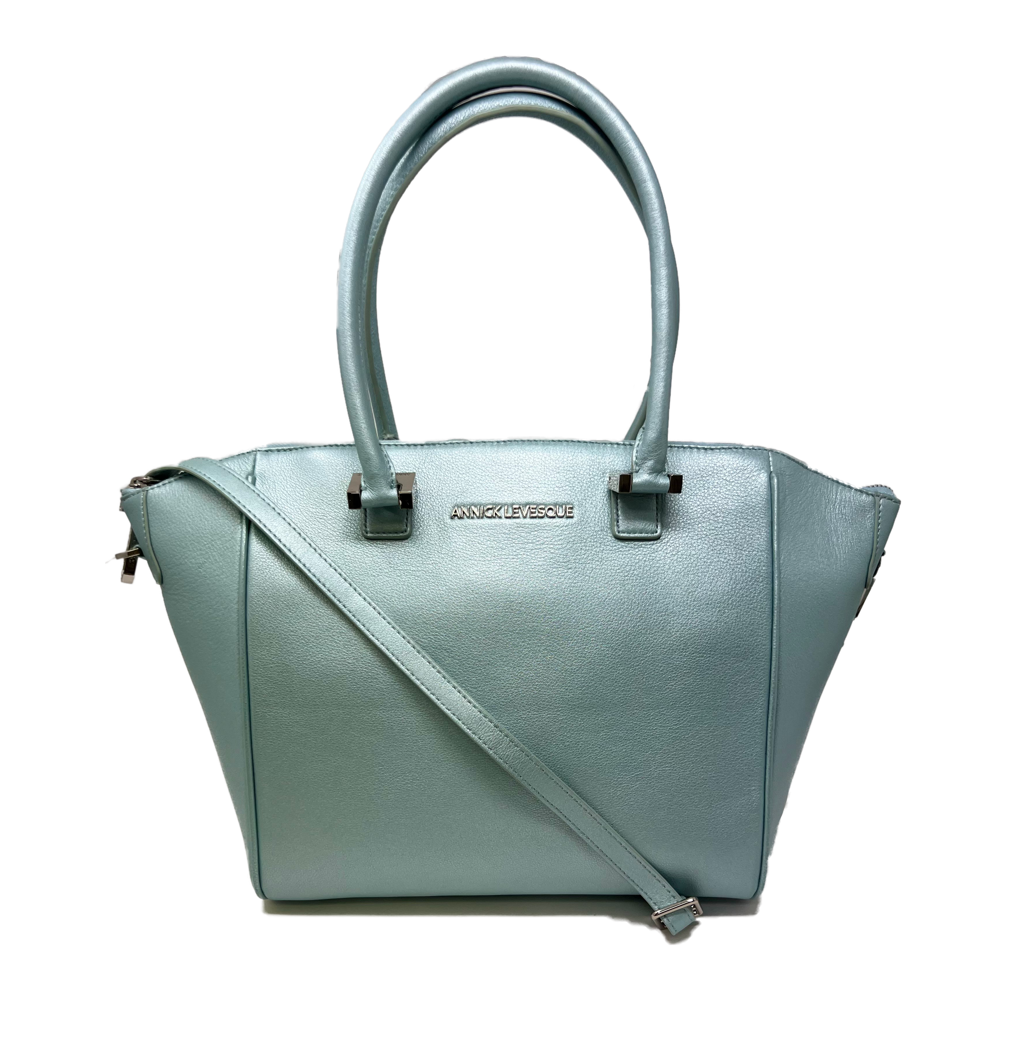 Sac à Main en Cuir bleu céleste | Mona moyen