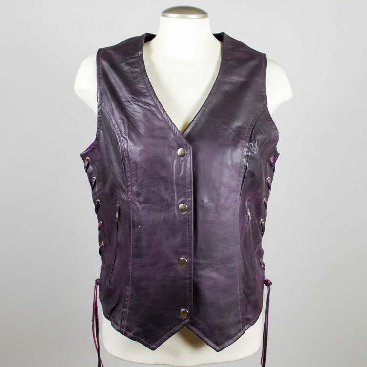 Open Road Women's Lace Side Leather Vest