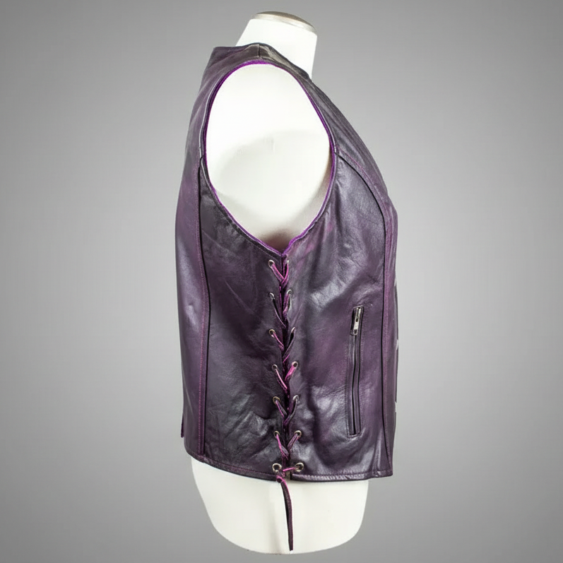 Open Road Women's Lace Side Leather Vest