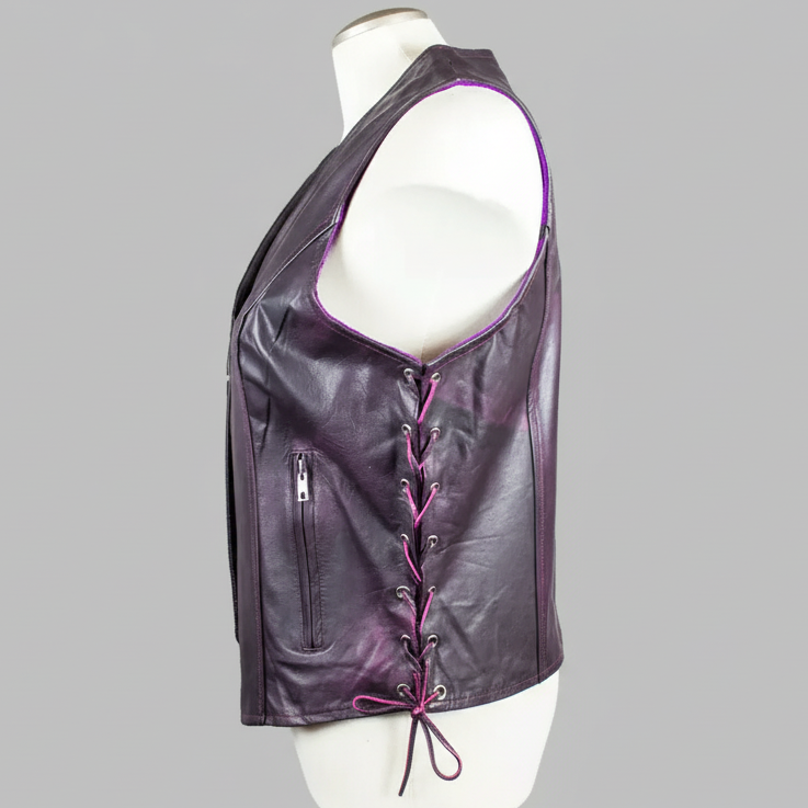 Open Road Women's Lace Side Leather Vest