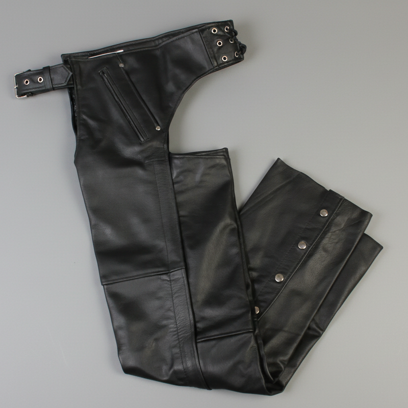 Open Road Unisex 4 Pocket Premium Leather Chaps