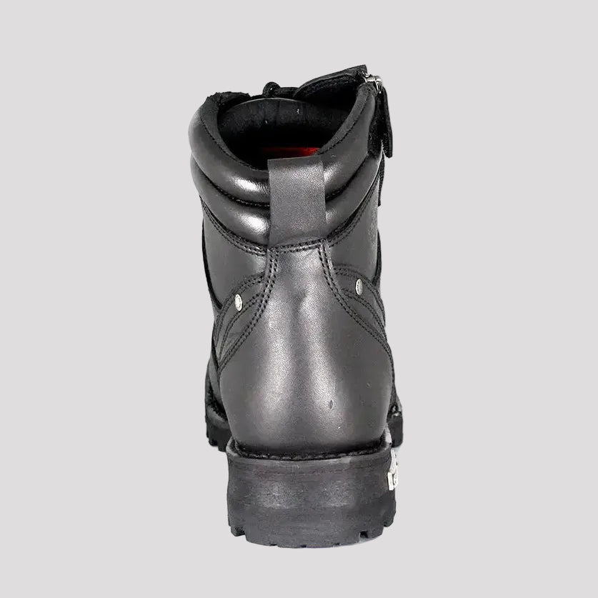 Milwaukee Leather Men's 6" Milwaukee Side Zip Lace Up Motorcycle Boots