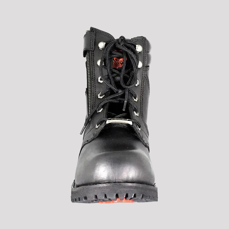 Milwaukee Leather Men's 6" Milwaukee Side Zip Lace Up Motorcycle Boots