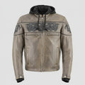 Milwaukee Leather Men's Crossover Scooter Jacket w/ Reflective Skulls & Full Sleeve Removable Hoodie