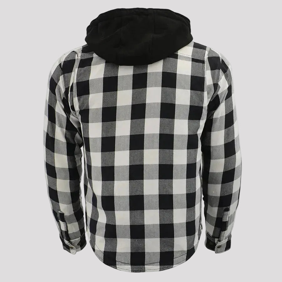 Milwaukee Leather Men's Plaid Flannel Armored Shirt Jacket