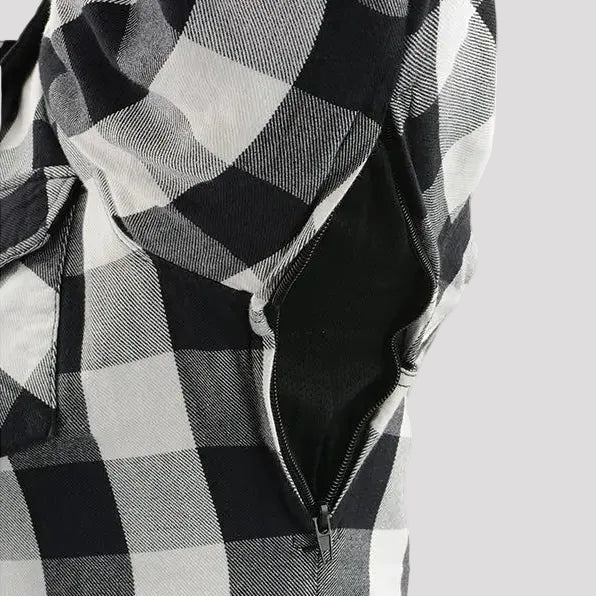 Milwaukee Leather Men's Plaid Flannel Armored Shirt Jacket