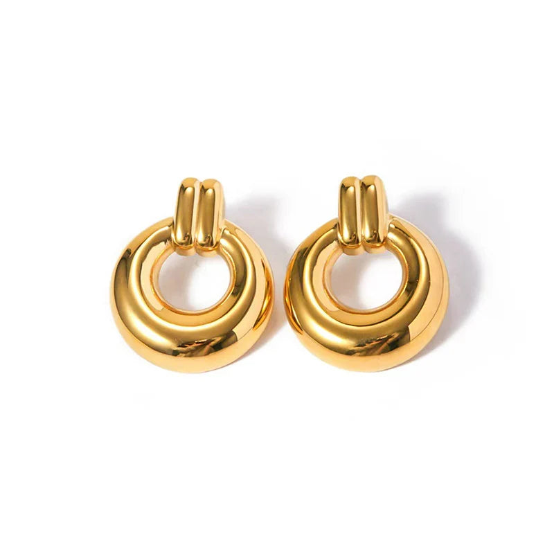 Radiant Round Gold Earrings