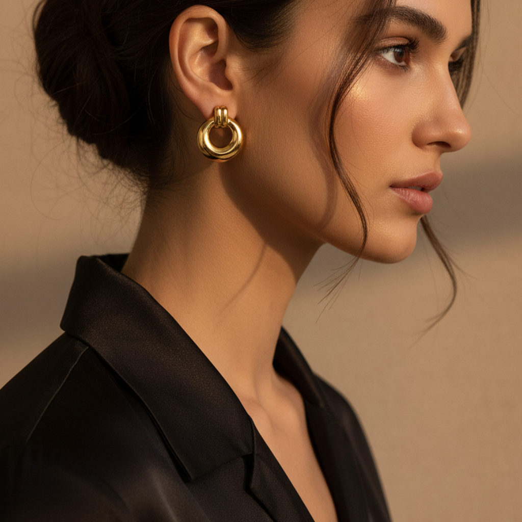 Radiant Round Gold Earrings