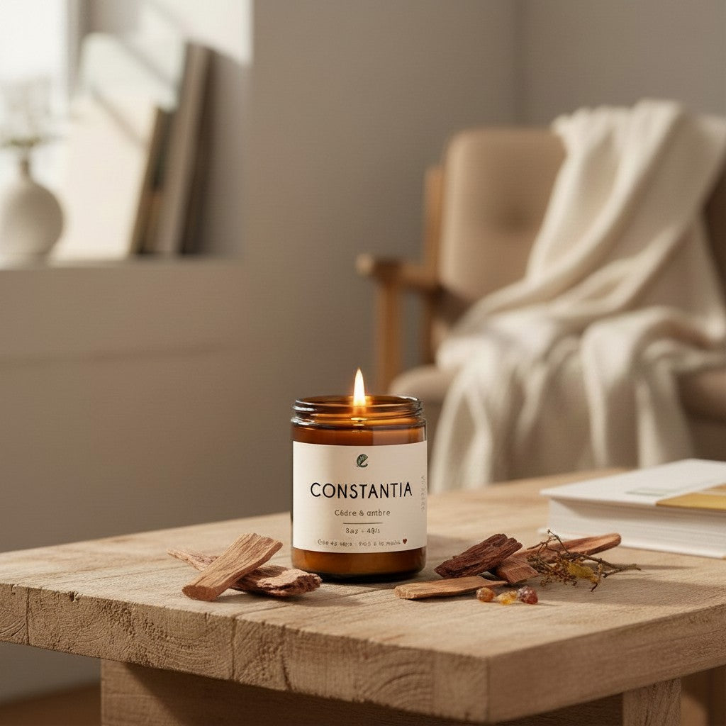 Bougie de soya CONSTANTIA cèdre et  ambre