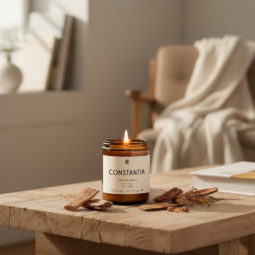 Bougie de soya CONSTANTIA cèdre et  ambre