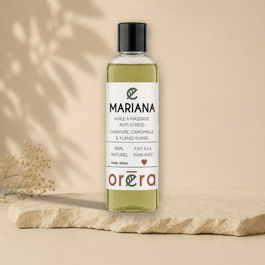 Huile à massage MARIANA chanvre, camomille & ylang-ylang