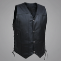 Open Road Men's 10 Pocket Leather Vest