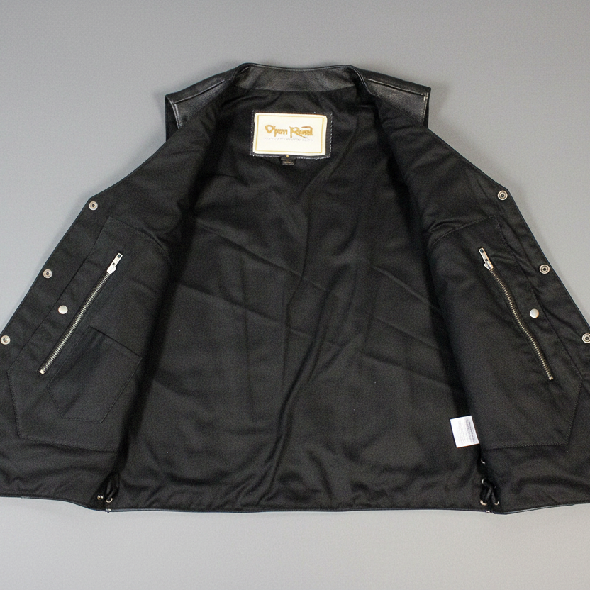 Open Road Men's 10 Pocket Leather Vest
