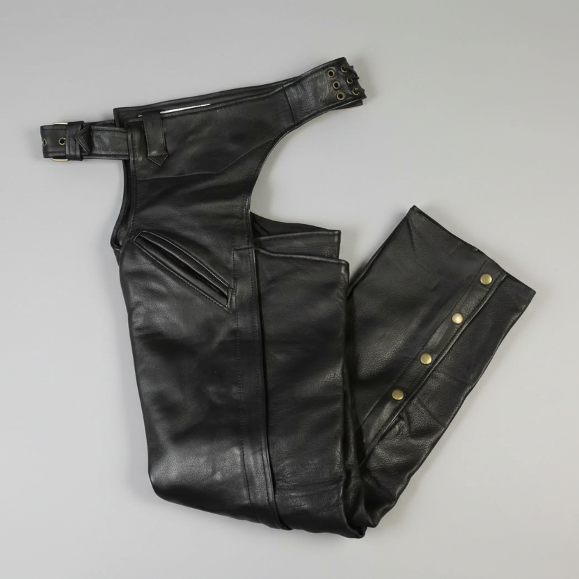Open Road Men's 2 Pocket Premium Leather Chaps