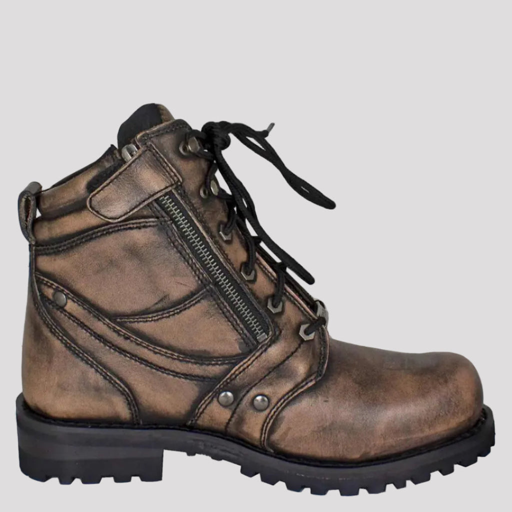 Open Road Men's 7" Lace-Up Motorcycle Boots
