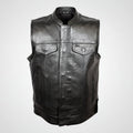 Open Road Men's Flannel Lined Leather Club Vest