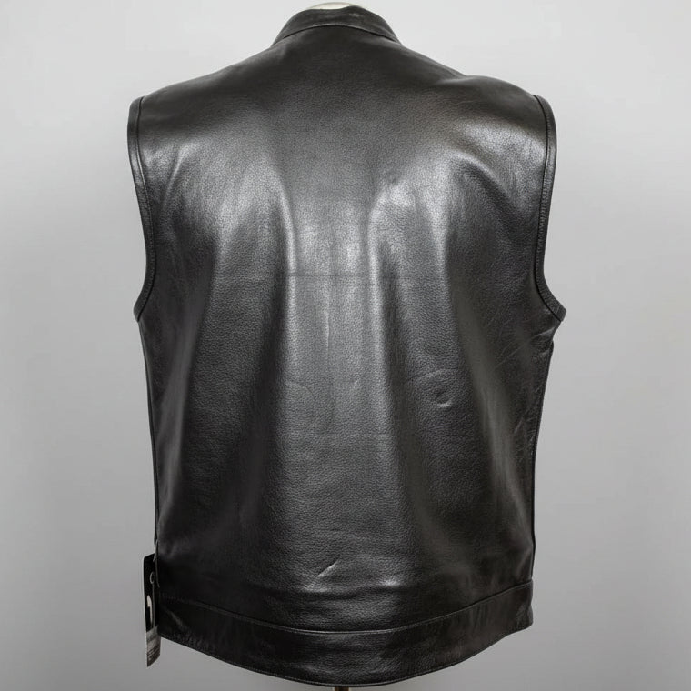 Open Road Men's Flannel Lined Leather Club Vest