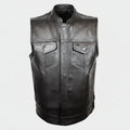 Open Road Men's Flannel Lined Leather Club Vest