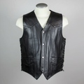 Men’s Buffalo Leather Biker Vest. Adjustable Side Lace Vest