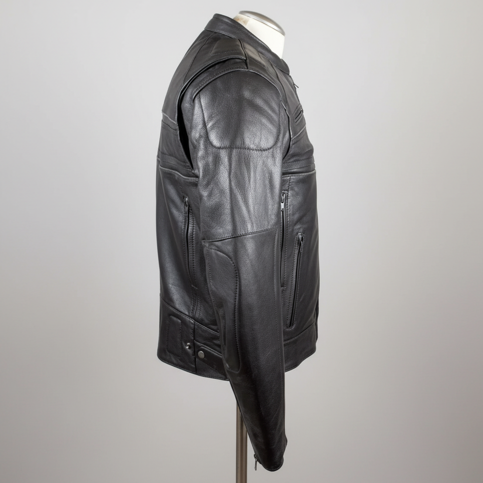 Open Road Men's Leather Armored Riding Jacket | Motorcycle Jacket