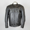Open Road Men's Reflective Piping Leather Motorcycle Jacket