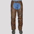 Open Road Men's Vintage Brown 4 Pocket Premium Leather Chaps